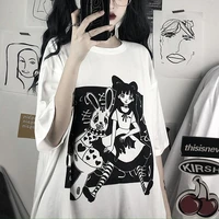 houzhou gothic t shirt streetwear women top y2k anime aesthetic harajuku goth punk tops kawaii japanese short sleeve tees