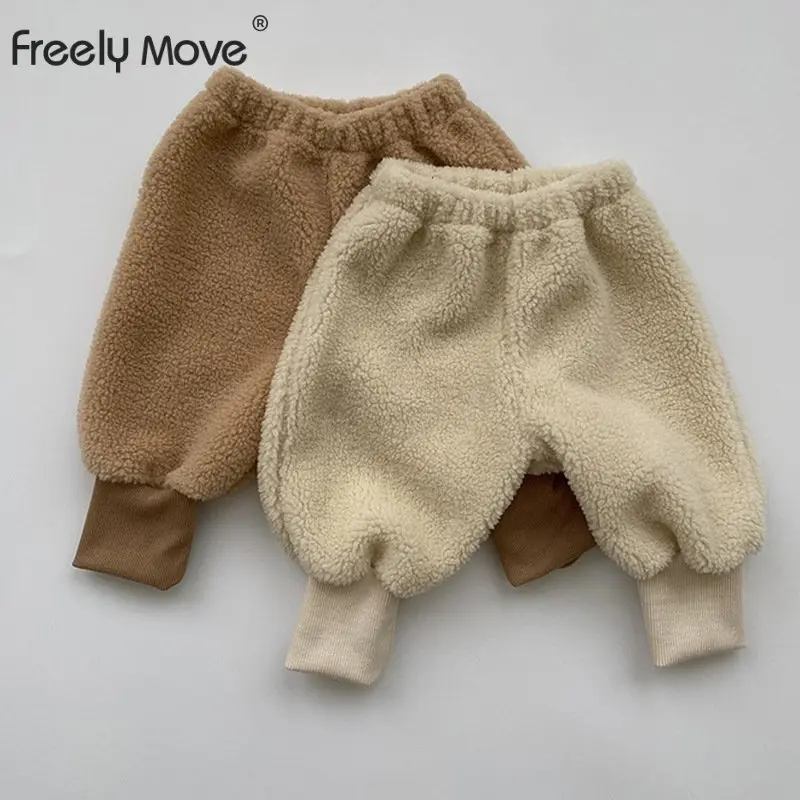 

Freely Move 2022 Korea Style Children Winter Pants Kids Baby Boys Trousers Toddler Solid Pant Casual Warm Pants Oversize Pants