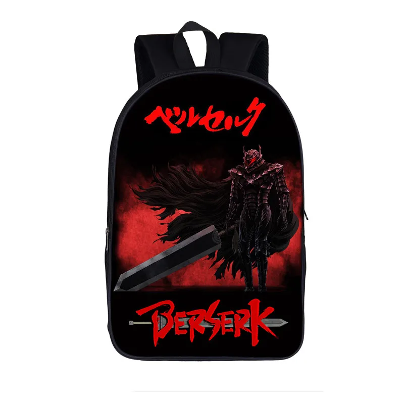 

Модные японские рюкзаки Berserk для ноутбуков в стиле аниме, школьные ранцы для учеников, водонепроницаемые Рюкзаки из ткани Оксфорд с 3D-принто...