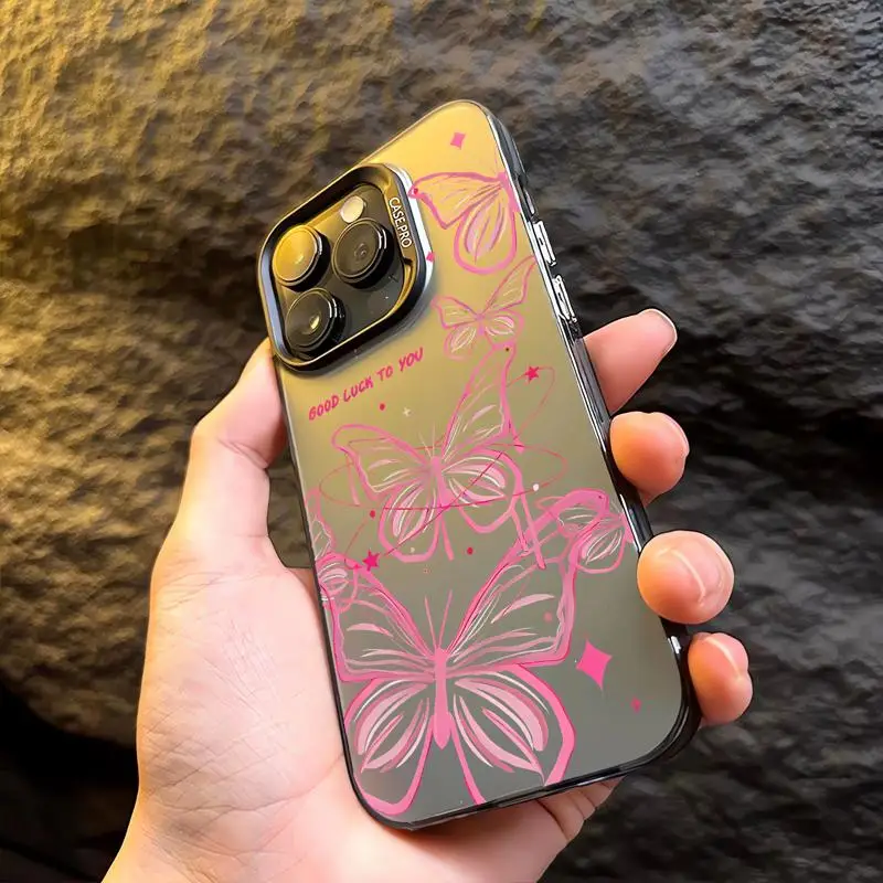 чехол для телефона Apple iPhone 11 14 Pro Max 13 XR 12 XS 15 Plus защитный из ТПУ Good Luck To You Butterfly