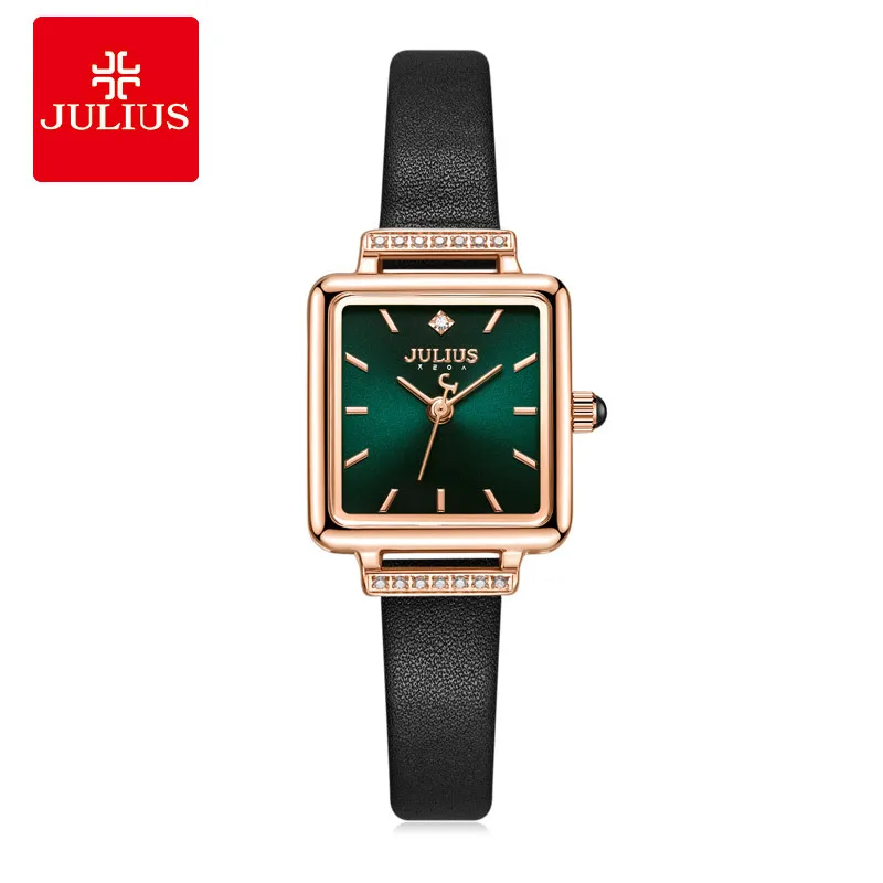 Retro Elegant Small Square Watch Zircon Belt Small Green Waterproof Temperament Women's Watch Luxury Women's Casual Relogio