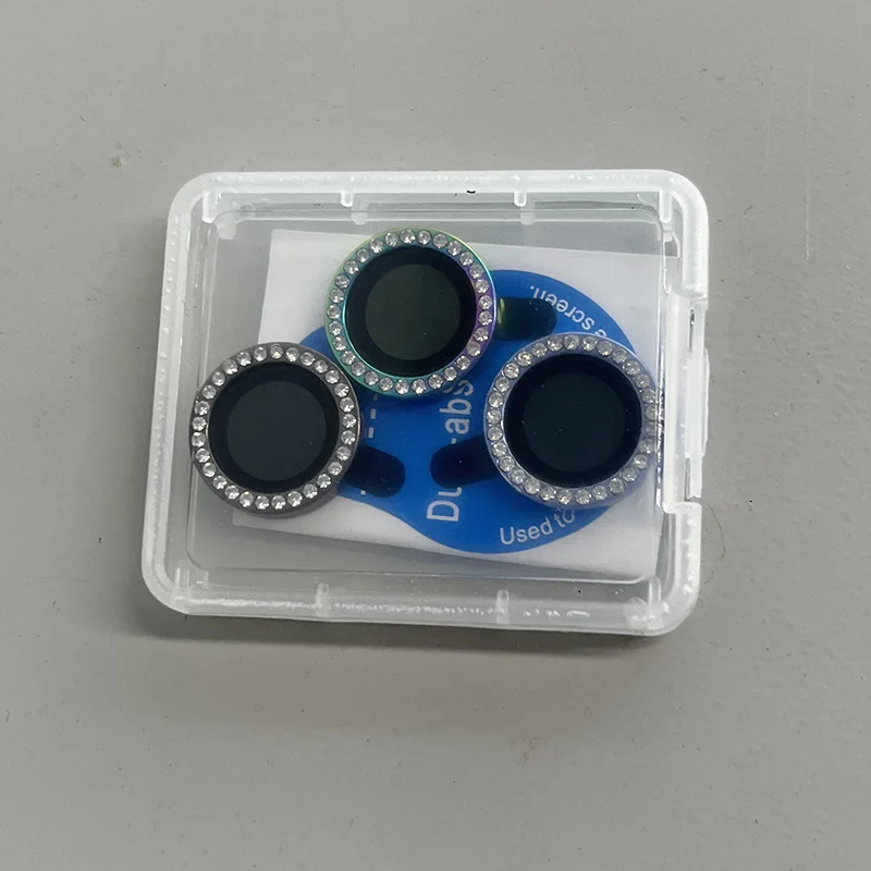 Diamond Glass Camera Lens Protector For iPhone 13 12 Mini Lens Glass 11 12 13 Pro Max metal Camera screen Protector cap 100pcs