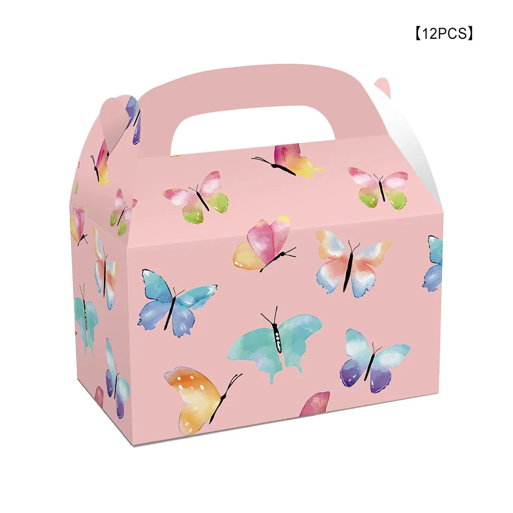 

12 Pieces Insects Gifts Box Colorful Cupcake Handbag Wedding Party Baby Shower Decoration DIY Carton Snacks Pouch