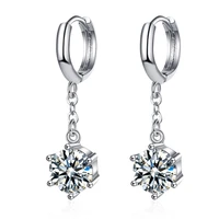 genuine 925 sterling silver diamond earring for women aros mujer oreja orecchini origin diamond drop earrings females gemstone