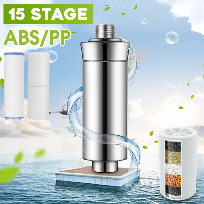 

Bath Shower Head Filtration Purifier Hard Water Filter Removal Chlorine Softener