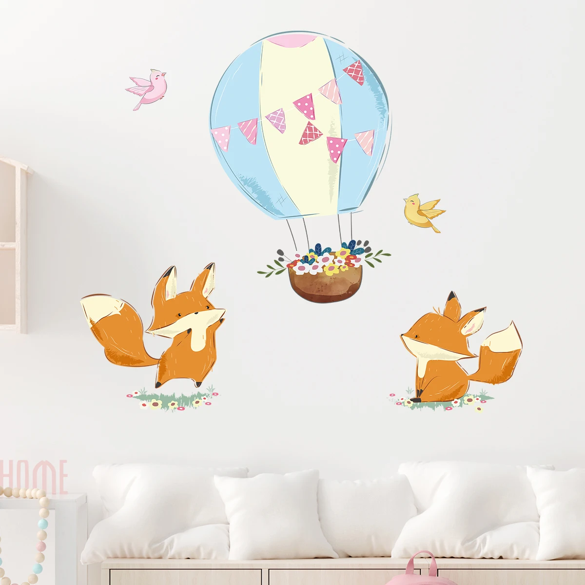 Мультяшные Наклейки На Стену С Воздушными Шарами И Милым Дизайном Лисы Для