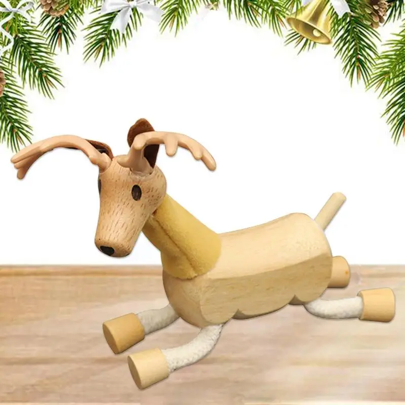 

Деревянная Сгибаемая ферма Монтессори и стебель, игрушка-животное, деревянная кукла-лошадь из аллигатора, фигурка оленя для раннего обучен...
