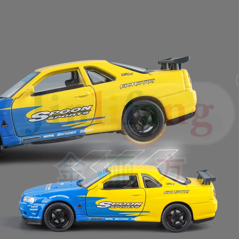 Модель спортивного автомобиля Nissan Skyline Ares GTR R34 в масштабе 1:32