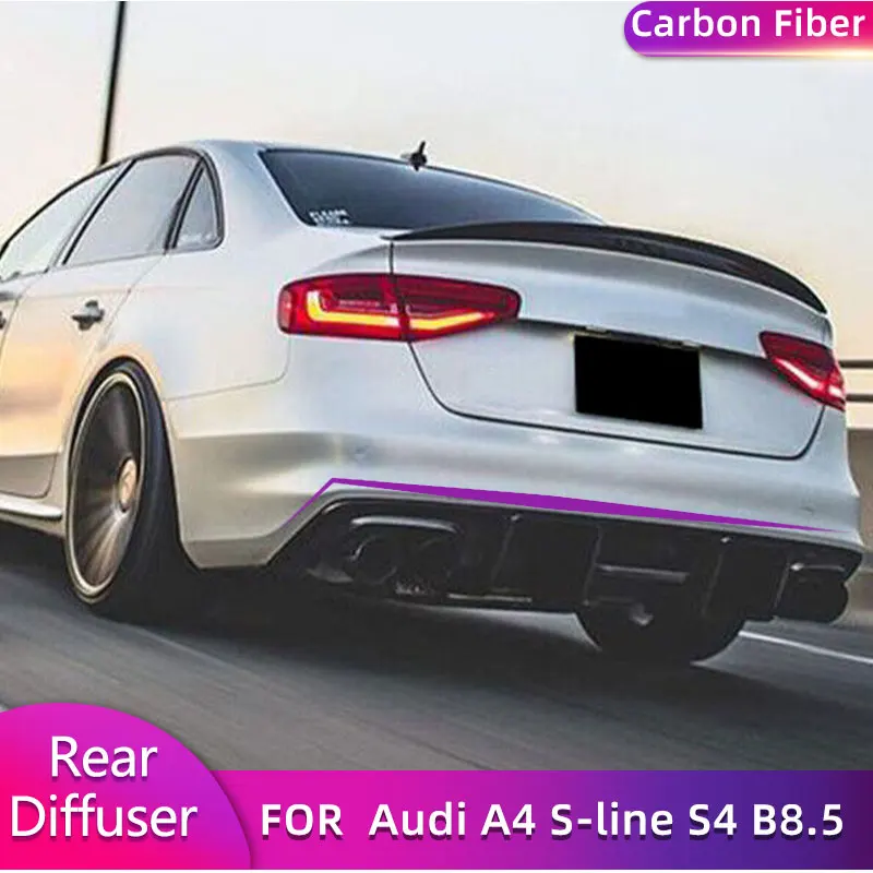 Задний бампер из углеродного волокна, диффузор, спойлер для Audi A4 S-line S4 B8.5 2013-2015, гоночный задний диффузор, защита фартука для губ