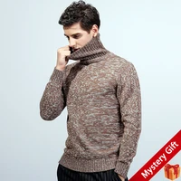 men turtleneck knitted sweater autumn plain long sleeved casual pullovers jumpers fashion fit vintage sweater roupas masculinas