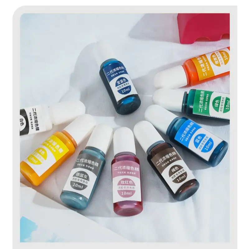 15-color 10ml High Concentration Oily Resin Translucent Pigment Dye Ink Suitable for Manual Diy Epoxy Resin  Resin Adhesive