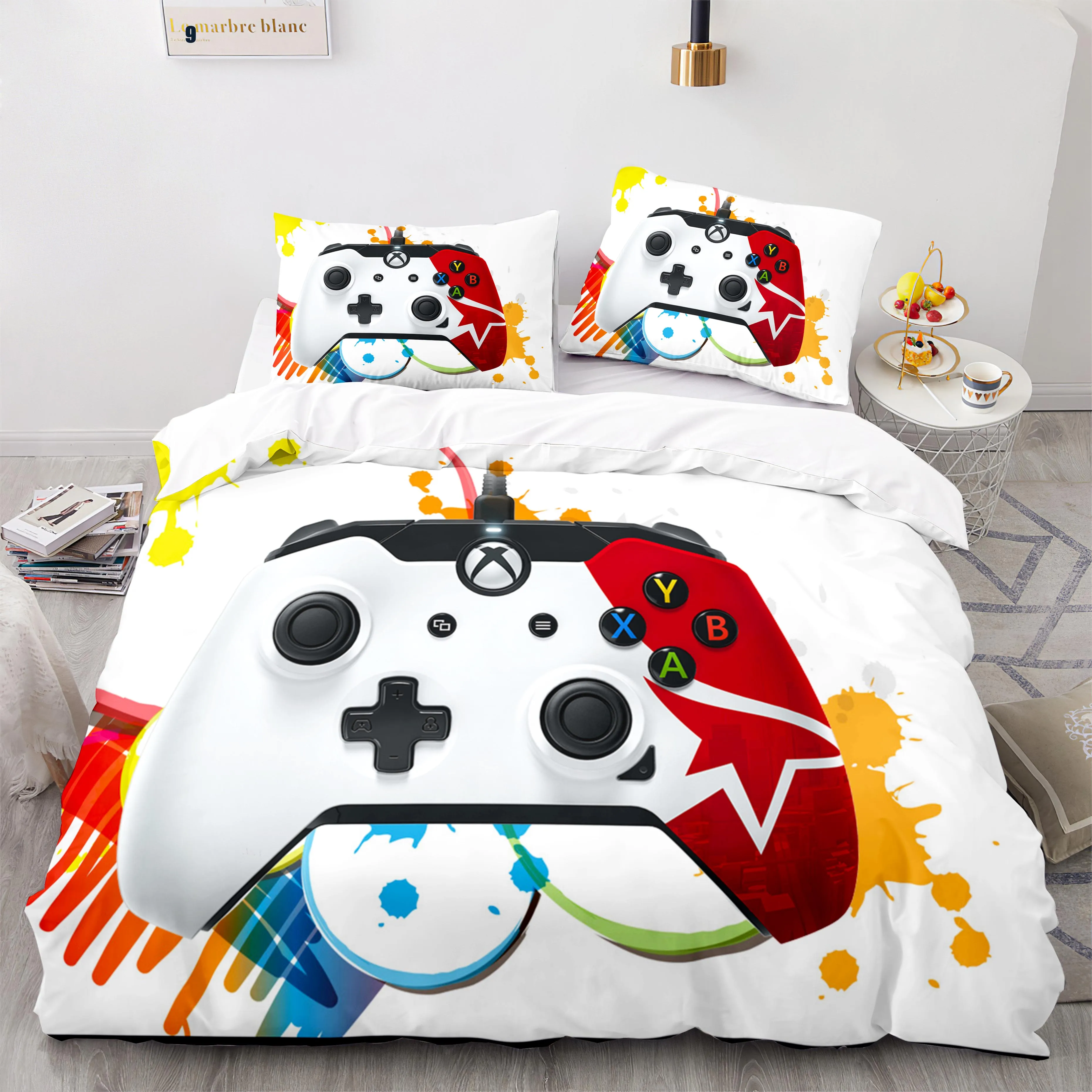 

3D Print Colorful For Bedroom Kids Gamepad Duvet Gamer Bedding Set Cover Home Decor Single Queen Size Dropshipping