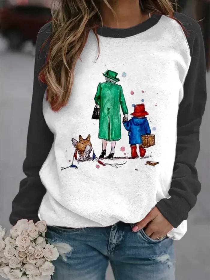 

Women's Queen Of England Print Sweatshirt