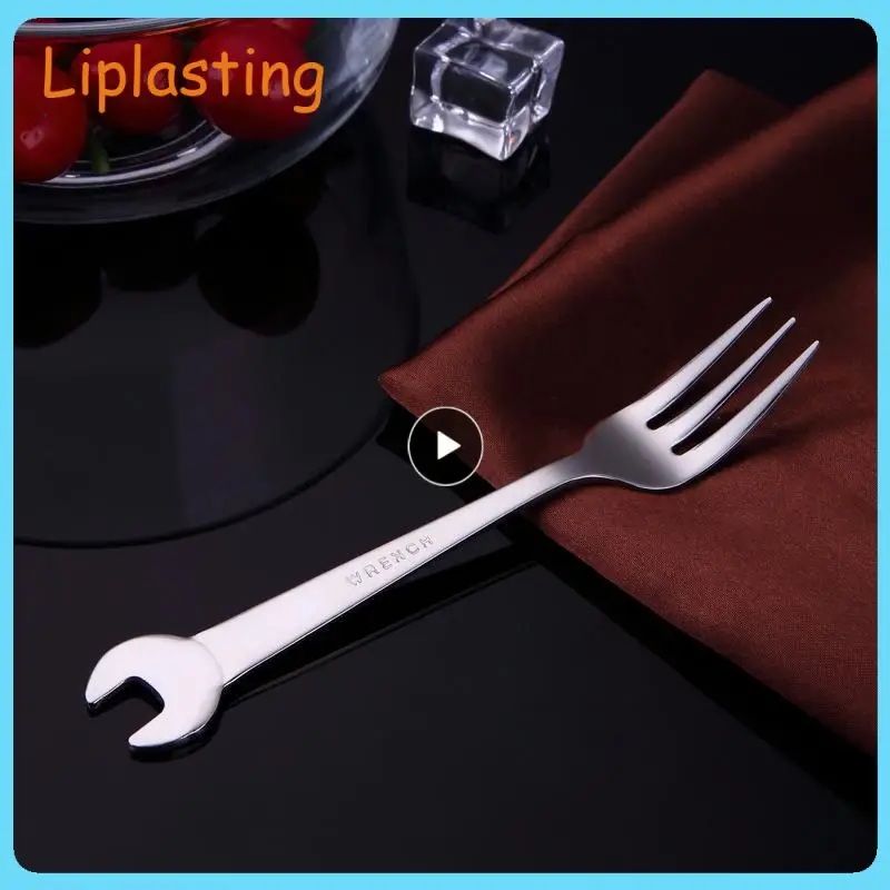

Stainless Steel Long Forks Wrench Spoon Creative Coffee Cutlery Set Wrench Fork Kitchen Tools Accessories Picnic Camping Shape