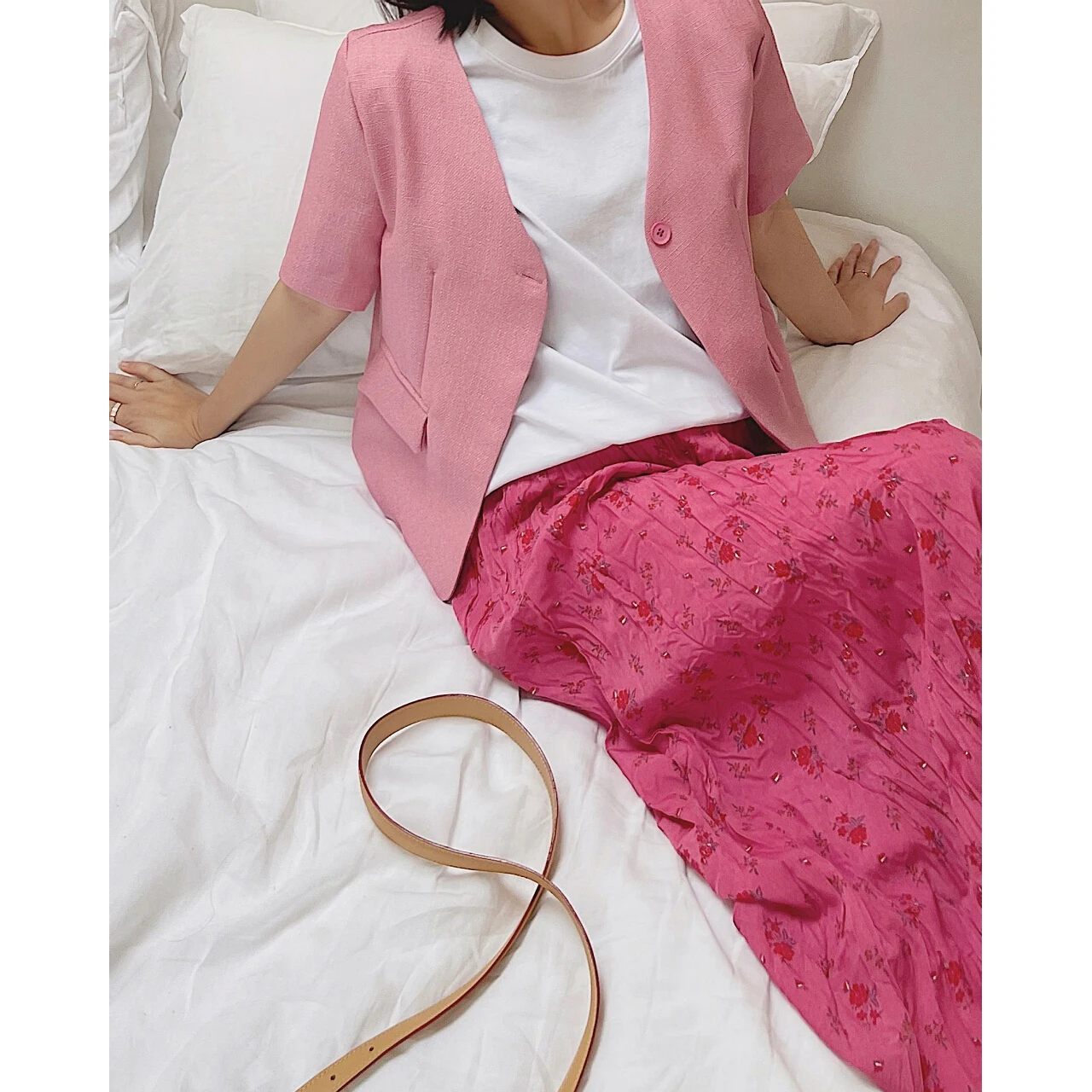 2022 хлопковая льняная куртка с коротким рукавом Блейзер платье брюки костюмы