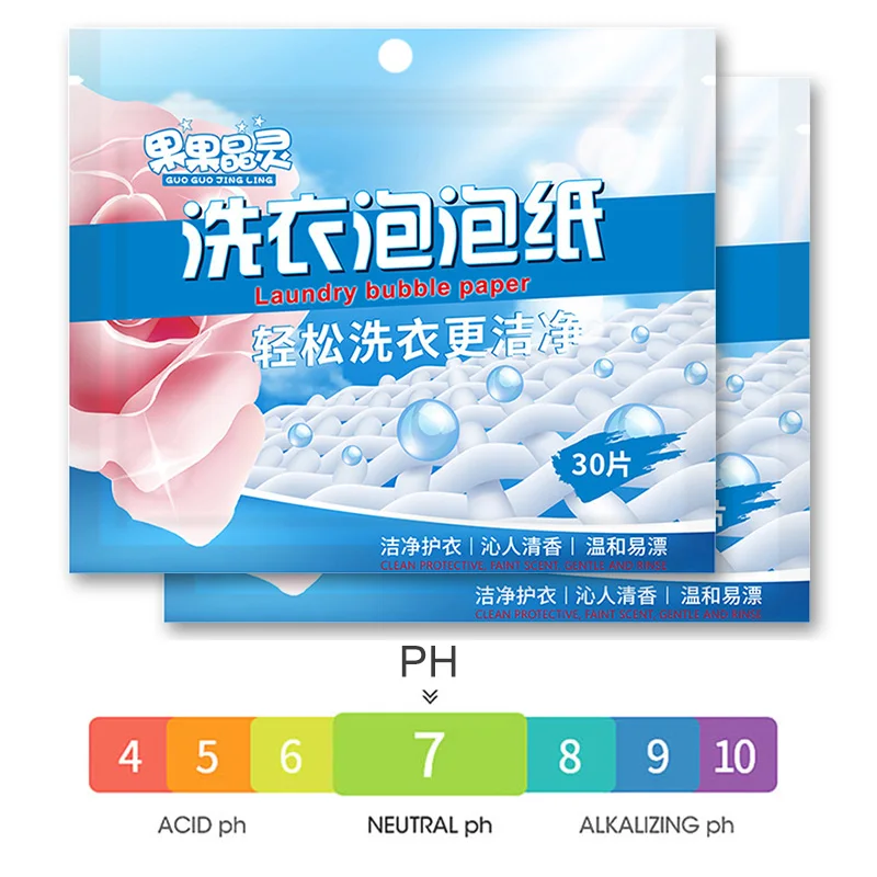 

60/30pcs Laundry Bubble Paper Underwear Clothing Laundry Soap Concentrated Washing Powder Detergent for Washing Machines