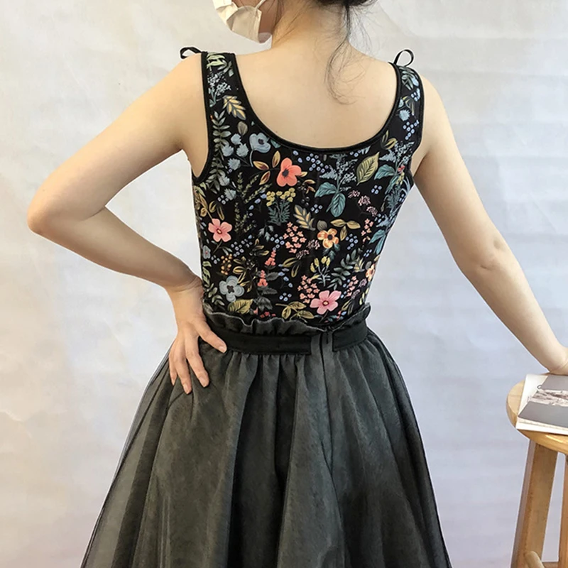 Женский винтажный корсет на шнуровке с цветочным принтом укороченный топ без