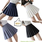 Хорошее качество, женская повседневная юбка с завышенной талией, в клетку, черная, белая, теннисная, японская школьная форма, мини-юбки для девочек