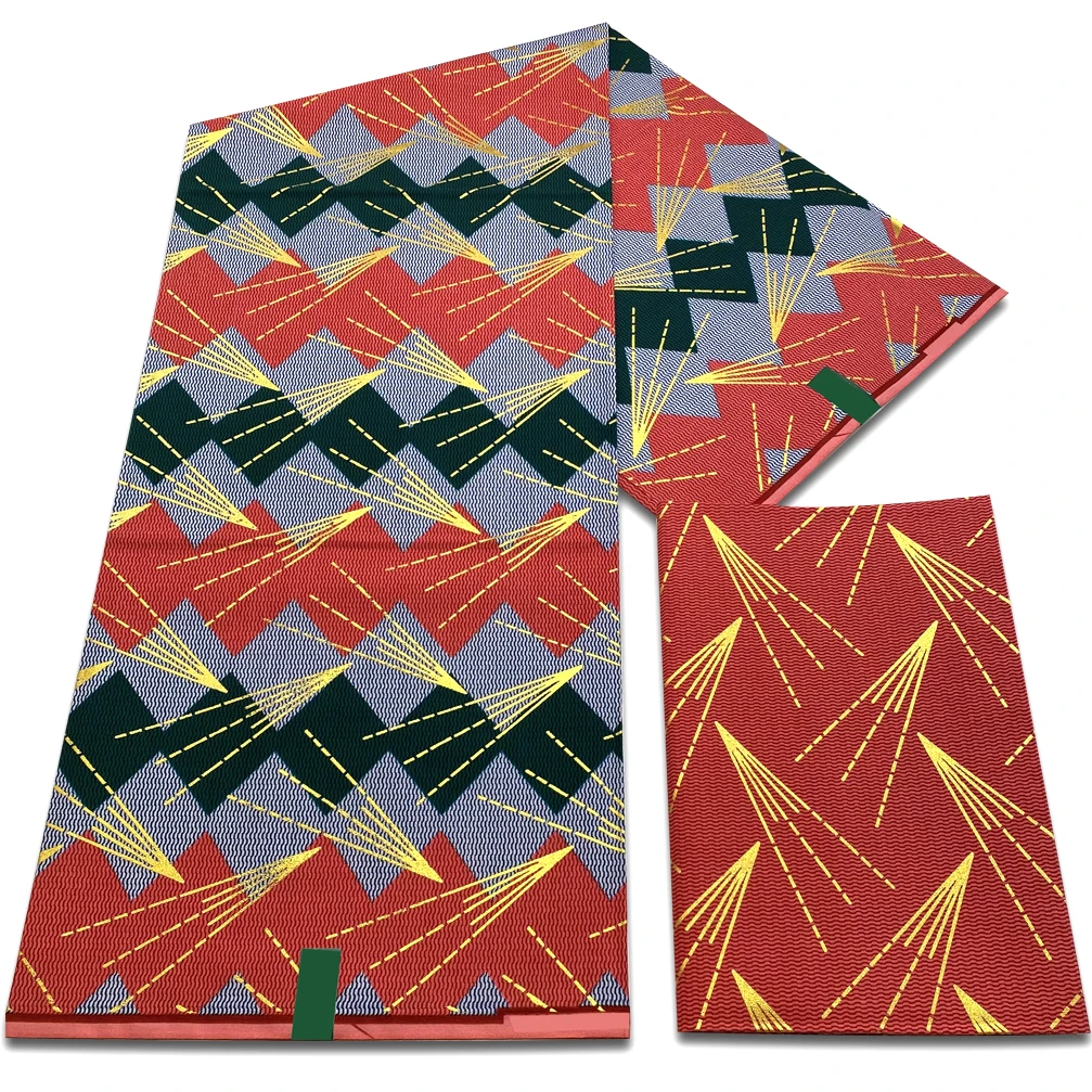 Восковая ткань Анкара для женщин 100% хлопок Kente Golden настоящая восковая Нигерия