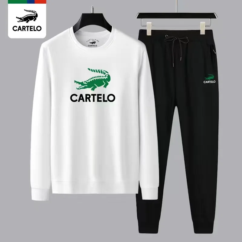 Embroidered 2022 Cartelo High Quality Men's Suit Fashion Casual Sportswear 2-piece Hoodie Pullover Sportswear Sweatshirt Jogging