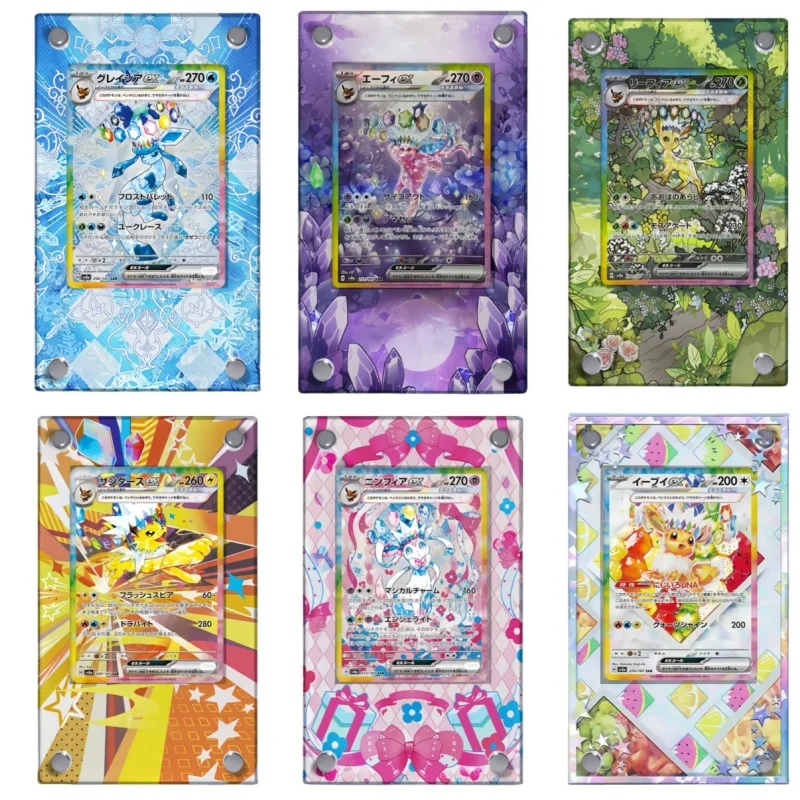 Фото Pokemon Sylveon Card Brick Eevee Espeon Umbreon Glaceon Jolteon Diy Акриловые фигурки героев Аниме Игровая коллекция Стойка для выставки товаров №1
