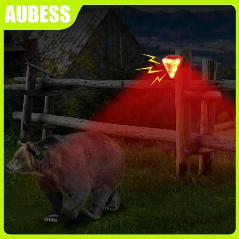 

Solar Animal Repellent Alarm Environmental Alarm Siren Drive Away Wild Animals Light Alarm 6 Flashing Red Leds Home Security