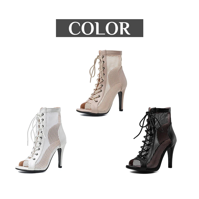 DKZSYIM Women Short Boots Ballroom Jazz Dance Shoes Ladies Girls Soft Soles Tango/Salsa High Heels Hot Sale Latin Dance Shoes