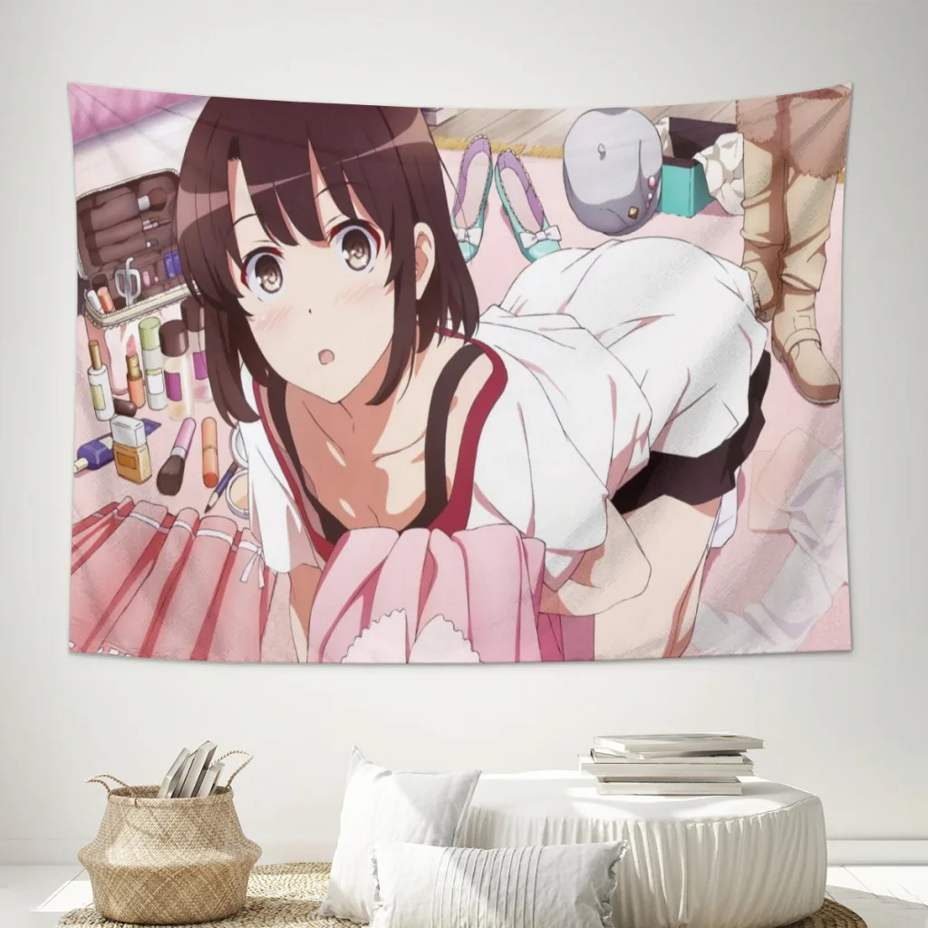 Настенный гобелен с аниме девушкой геройская прохожий японское кавайное