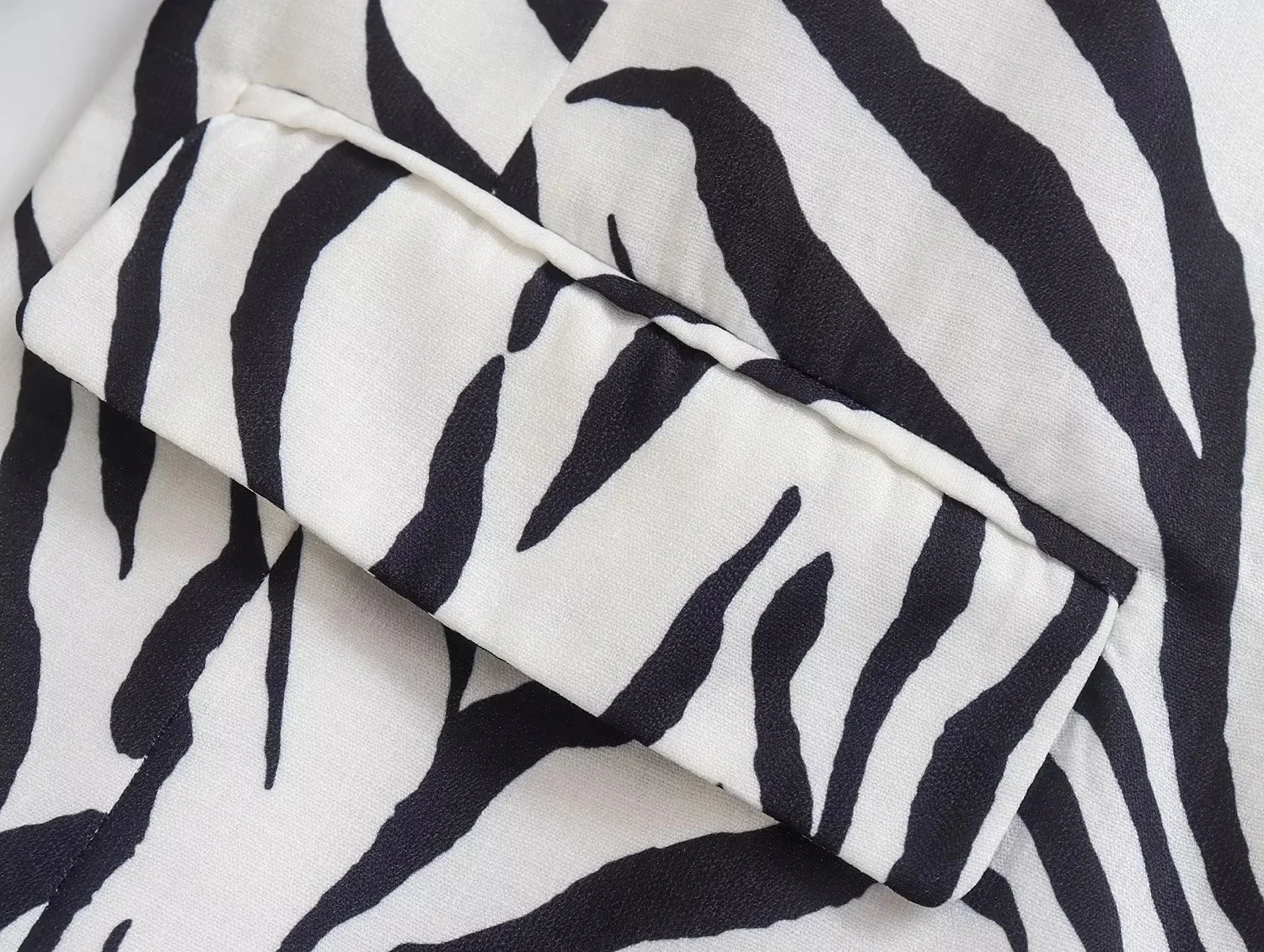 Dave&Di  Vintage Zebra Print Roll Up Sleeve Casual Blazers Women England Style Fashion  Jacket