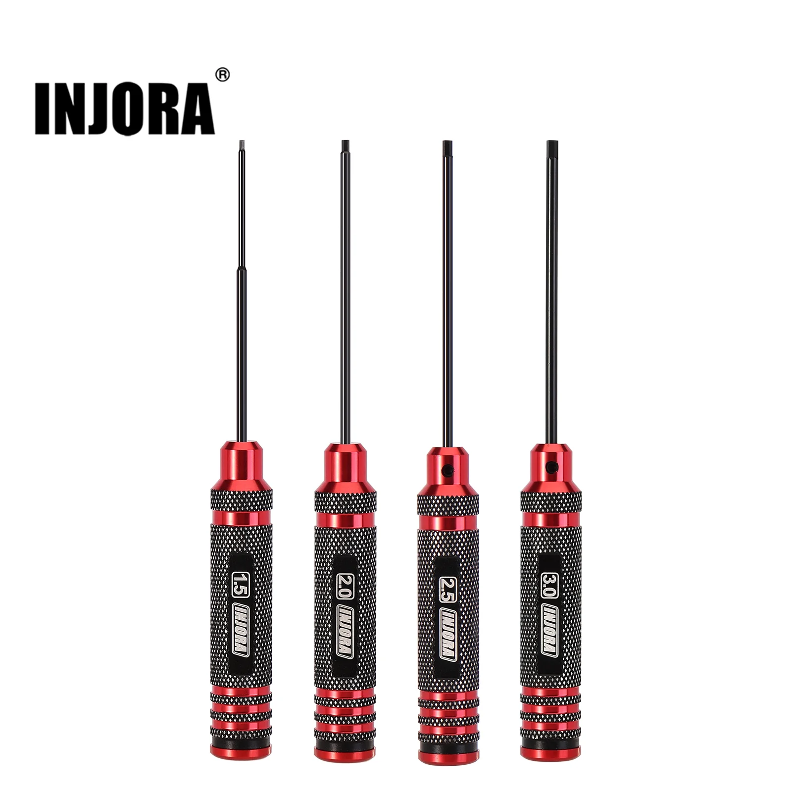 

INJORA Black Titanium Coating HSS Steel 1.5/2.0/2.5/3mm Hex Screwdriver Repair Tool Kit for RC Model Crawler Car Boat Helicopter
