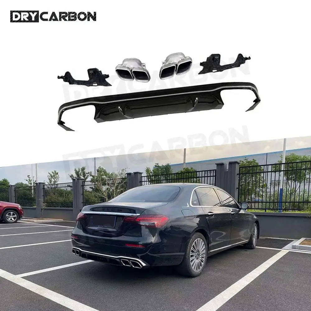 Глянцевый черный диффузор заднего бампера в автомобильном стиле с насадками для