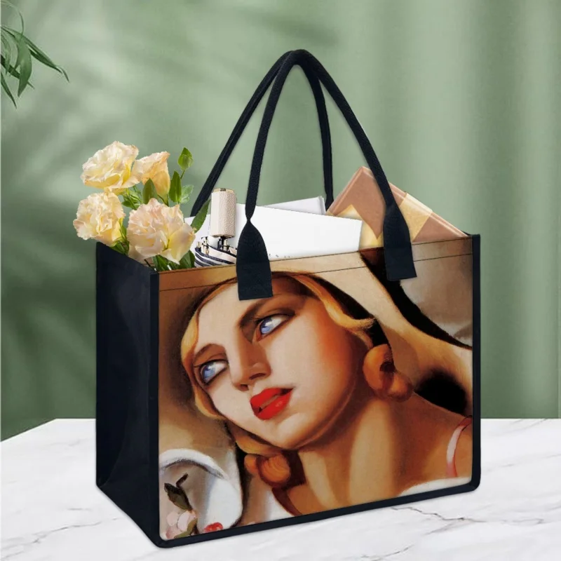 

Twoheartsgirl Tamara De Lempicka Print Women's Tote Bag Large Capacity Lady Shoulder Handbag Shopping Storage Sac Bolsa Feminina
