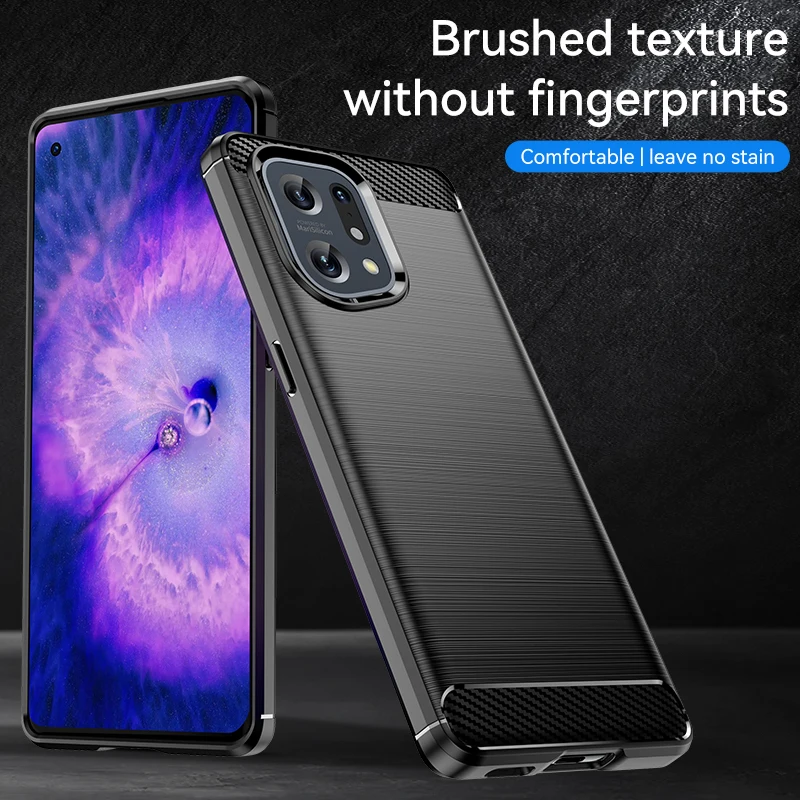 Чехол из углеродного волокна для OPPO Find X5 Pro X 5 Lite Мягкий Силиконовый