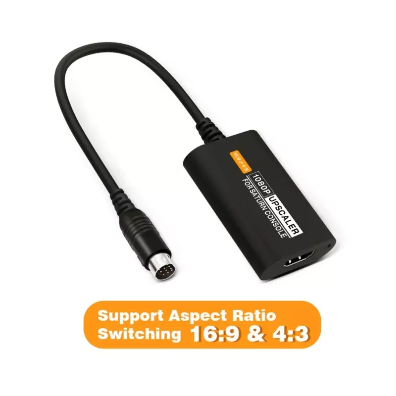 Совместимый с HDMI преобразователь для sega Saturn SS 1080p Upscaler 4:3/16:9 функцией S-видеовхода