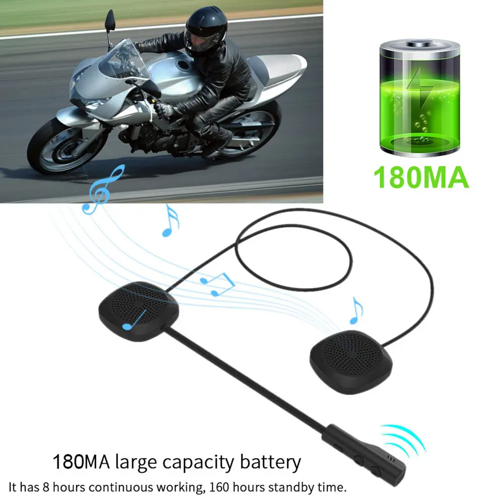 

MH04 Motorcycle Helmet Headsets Bluetooth Wireless Communication Stereo HiFi Call Music Speaker Handsfree Headphones