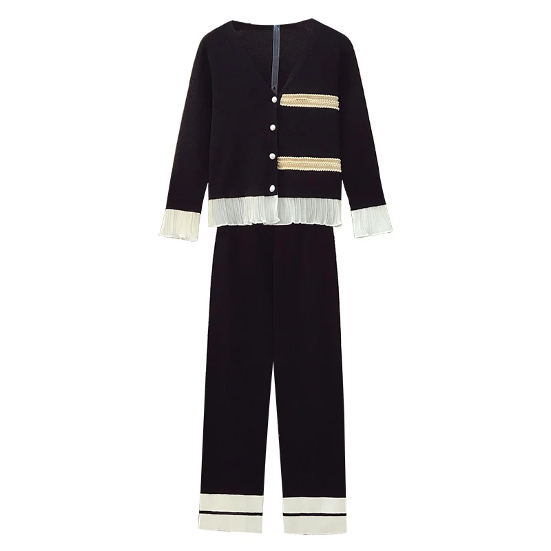 Женский трикотажный костюм из 2 предметов мягкий однобортный Кардиган с