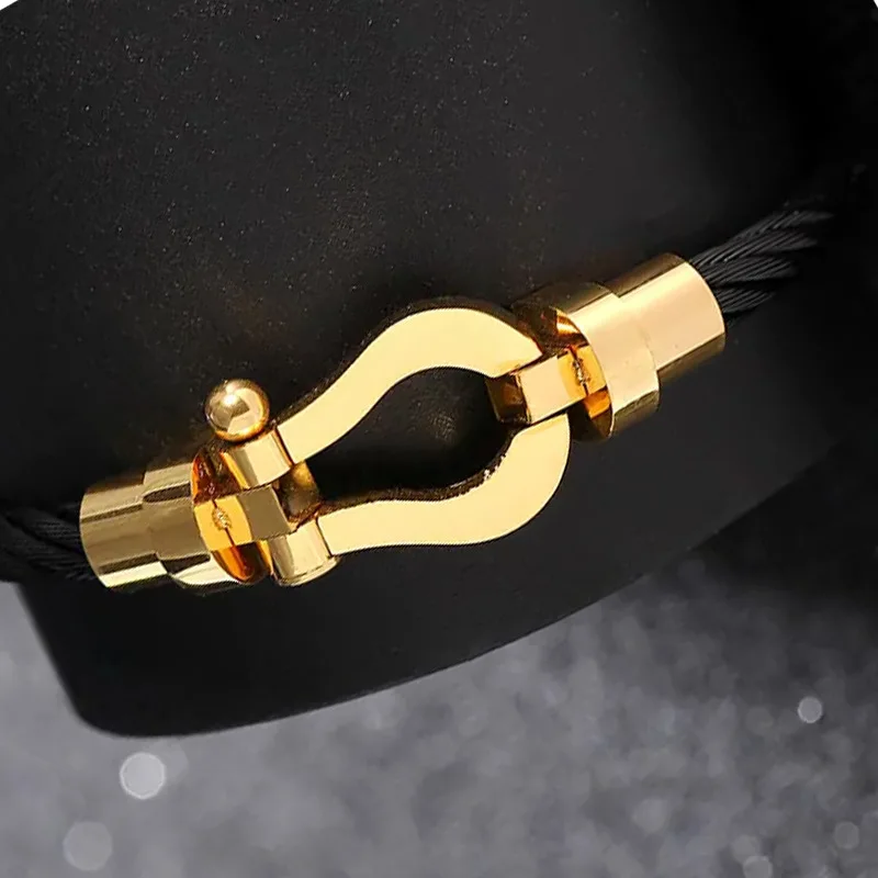 

Gold Stainless Steel Horseshoe Buckle Clasp Leather Silicone Bracelet Connectors for DIY Bracelet Jewelry Making Jewelry Gift