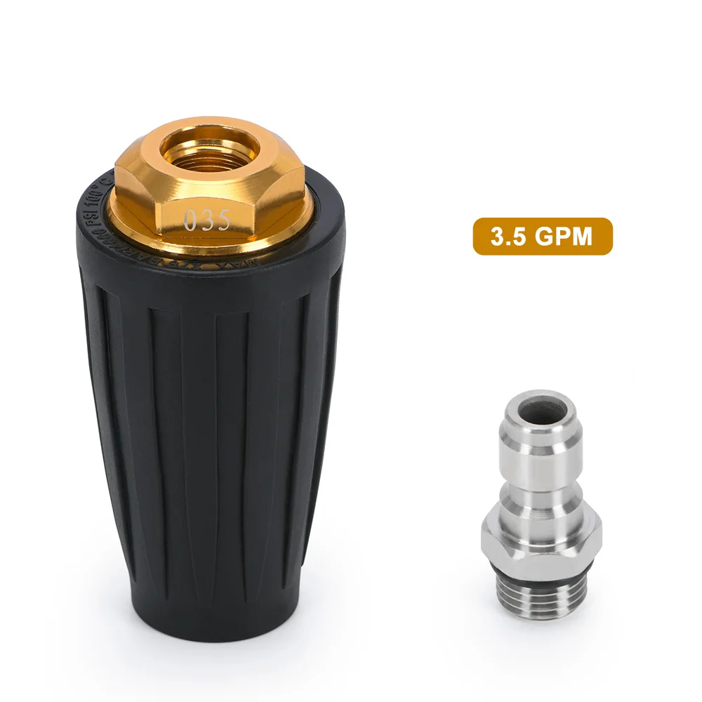 

Турбонасадка для мойки высокого давления 360° ° Вращающийся с быстрым разъемом 1/4 дюйма, 4000 фунтов на квадратный дюйм, отверстие 2,0/2,5/3,0/3,5/4,0 галлонов в минуту