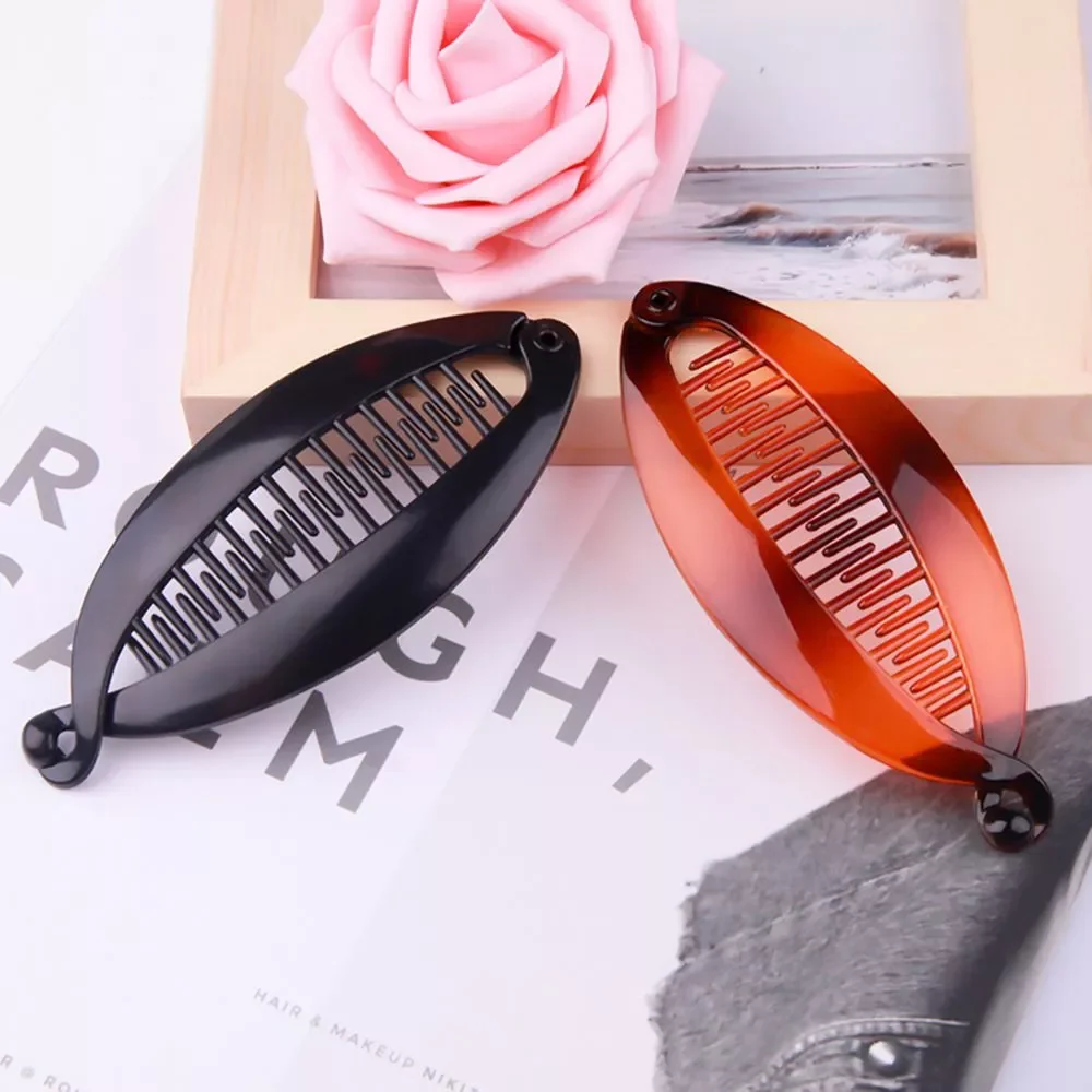 Fish Shape Hair Claws Clips Ponytail Holder for Women Girls Banana Clips Crabs Black Brown Hair Styling Accessories