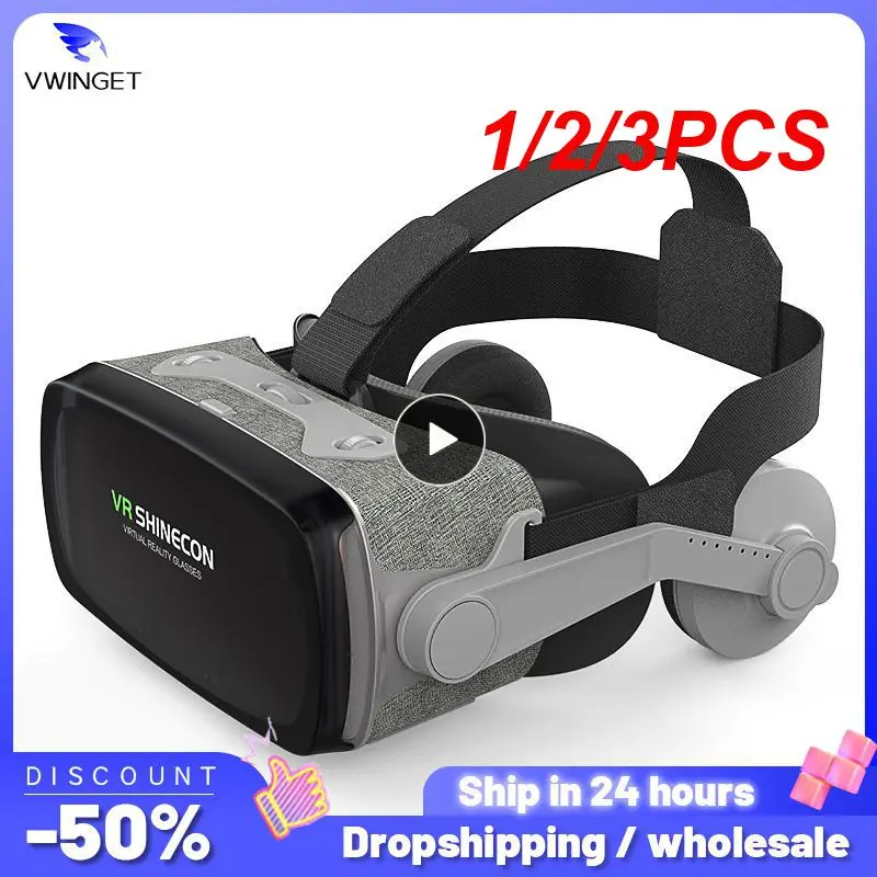 

1/2/3PCS Blu-Ray Virtual Reality 3D Glasses Stereo VR Google Cardboard Headset Helmet for IOS Android Smartphone,Wireless