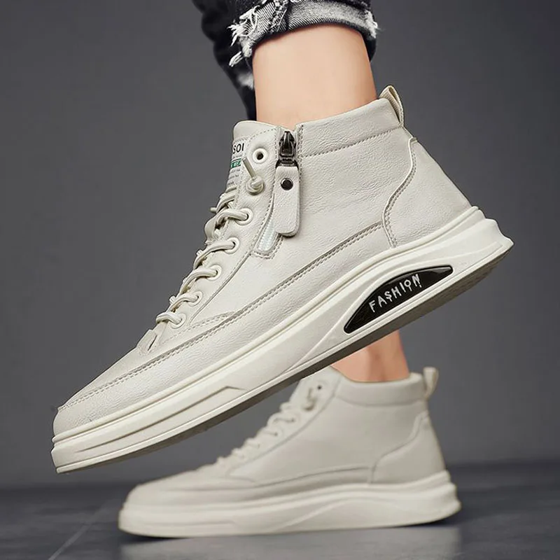 Мужская повседневная обувь Новые высокие кроссовки Модельерская на платформе