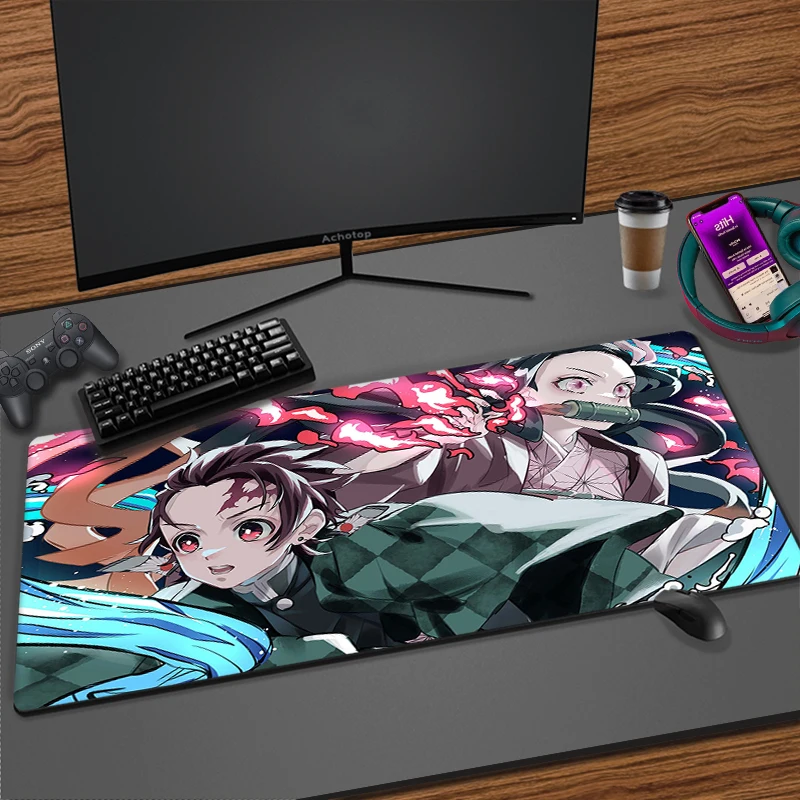 demon slayer kimetsu no yaiba large mouse pad xxl computer gaming mousepad tapis de souris anime pc gamer desk mat pad carpet free global shipping