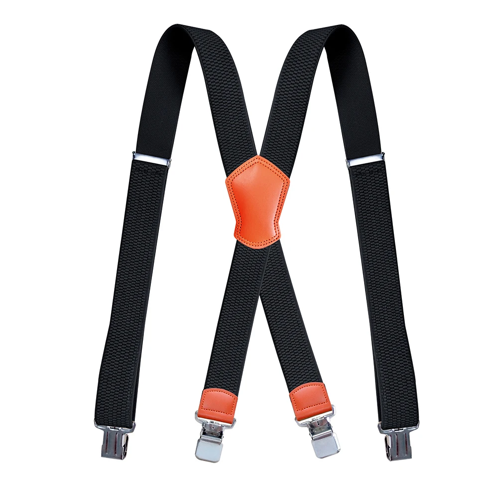 

Men's Work Suspenders 3.8cm Wide X-Back Heavy Duty Big and Tall Adjustable Elastic Trouser Braces Strong Metal Clips