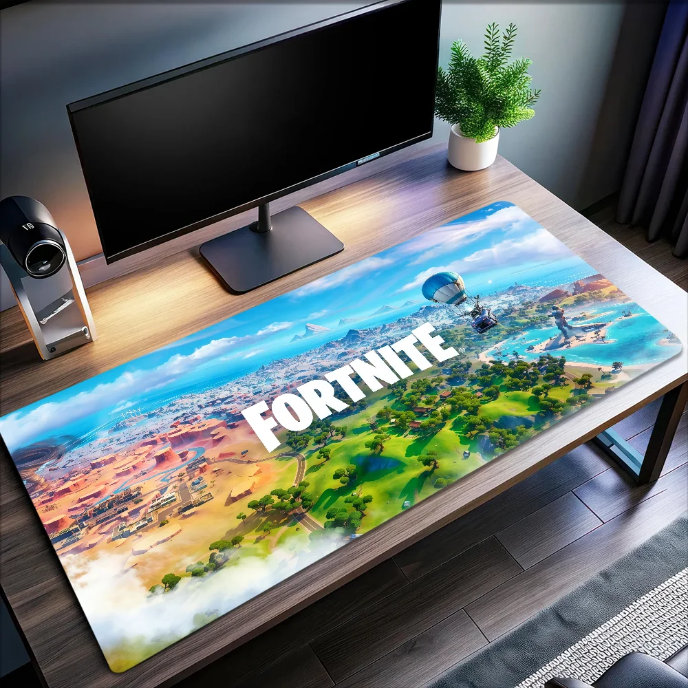 Фото Игровой коврик для мыши F-FORTNITE, нескользящий, с прошитыми краями, для офиса, учебы, игр, утолщенный, большой, для письма, игровой коврик для мыши. №1
