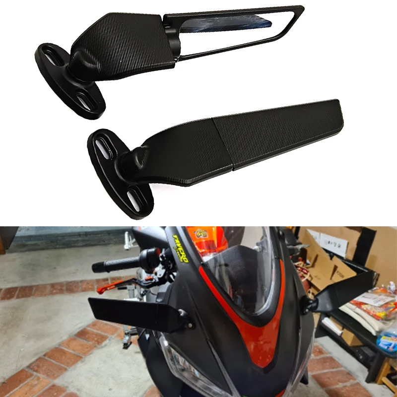 

Motorcycle Modified Accessories Rearview Mirrors Accessories Wind Wing Adjustable Rotating Aluminum Mirror For Yamaha Kawasaki