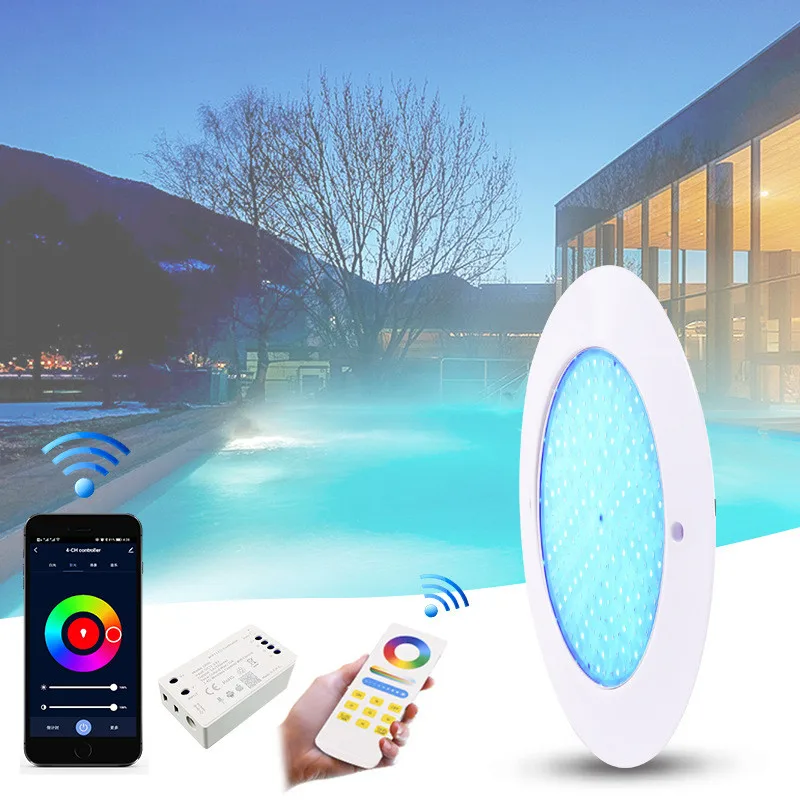 

Ultra-Thin LED Underwater Pool Lights RGB DC12V/24V Phone Tuya WIFI Controller Music IP68 Pipe Piscina Lamp LED Waterproof Lamps