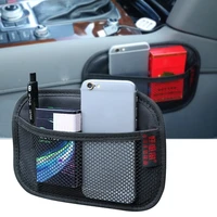 car storage net pocket multi use leather oxford fabric mesh bag auto interior phones coins cards keys organizer stowing tidying