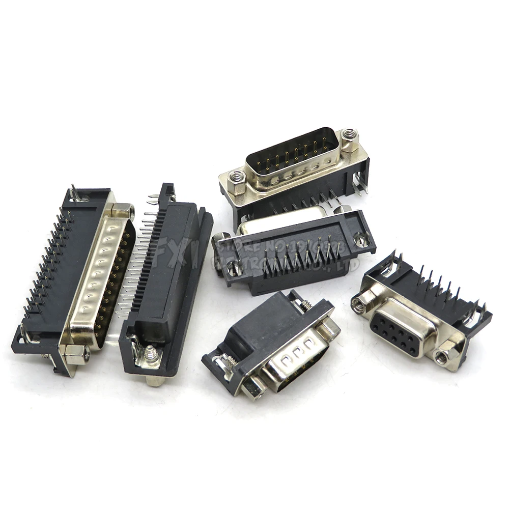 5 шт., D-Sub 9-контактный разъем для печатной платы, 90 градусов