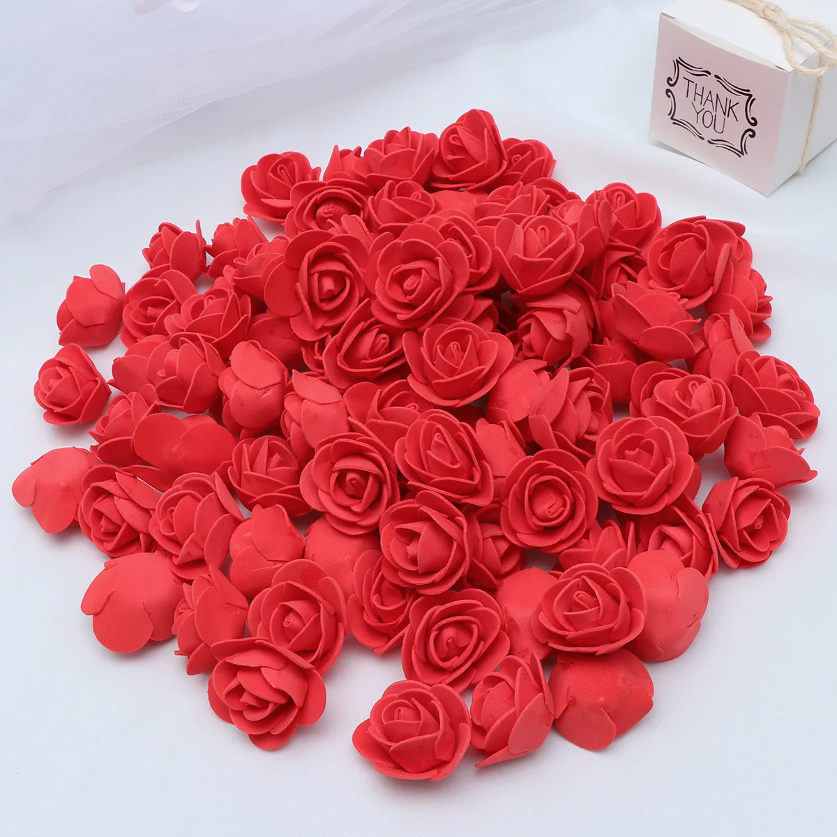 

Rose Heads Artificial Roses Flower Fake Flowers Foam Wedding Mini Crafts Decor Head Diy Decoration Red Day Silk Party Real