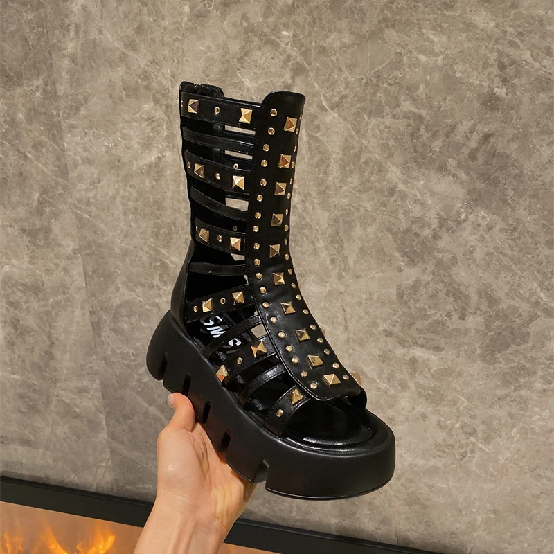 

Brand Platform Rome Women Sandals Ankle Zipper Fad Summer Shoes 2022 New Trend Designer Dress Sexy Pumps Walking Women Sandals